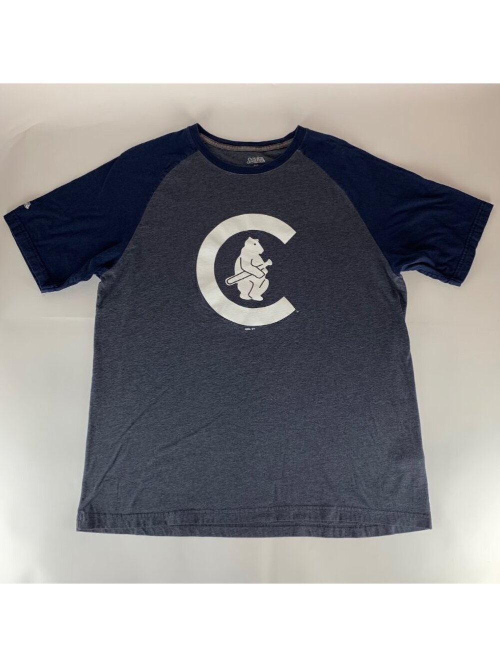 Chicago Cubs MLB Navy Blue Stitches Cooperstown Collection Raglan Shirt Mens XL